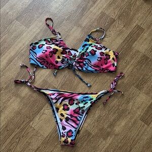 Colorful Leopard Print Bikini Set NEW never used